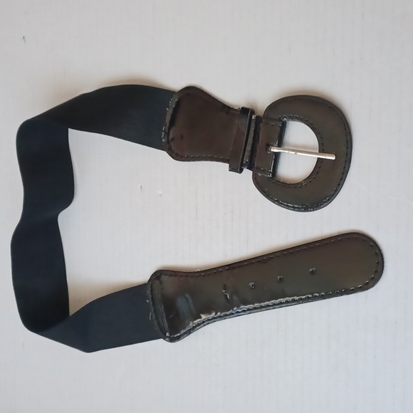 $4 Add-on Black Elastic & Faux Leather Belt - Size O/S (Girl) - Picture 2 of 6